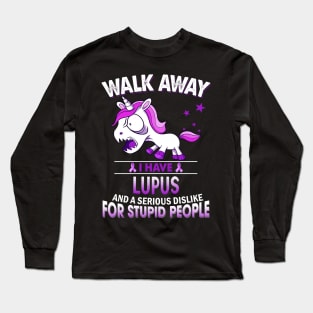 funny lupus grumpy unicorn warrior Long Sleeve T-Shirt